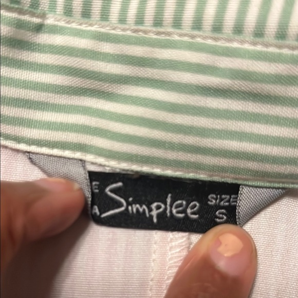 Striped Pastel Button-Up Dress - Picture 2 of 2